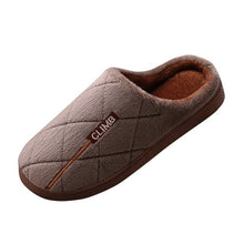 Load image into Gallery viewer, Men Casual Indoor Shoes Home Indoor Slippers Striped Soft Plush Male House Bedroom Slippers Warm Winter Cotton Slippers Shoes
